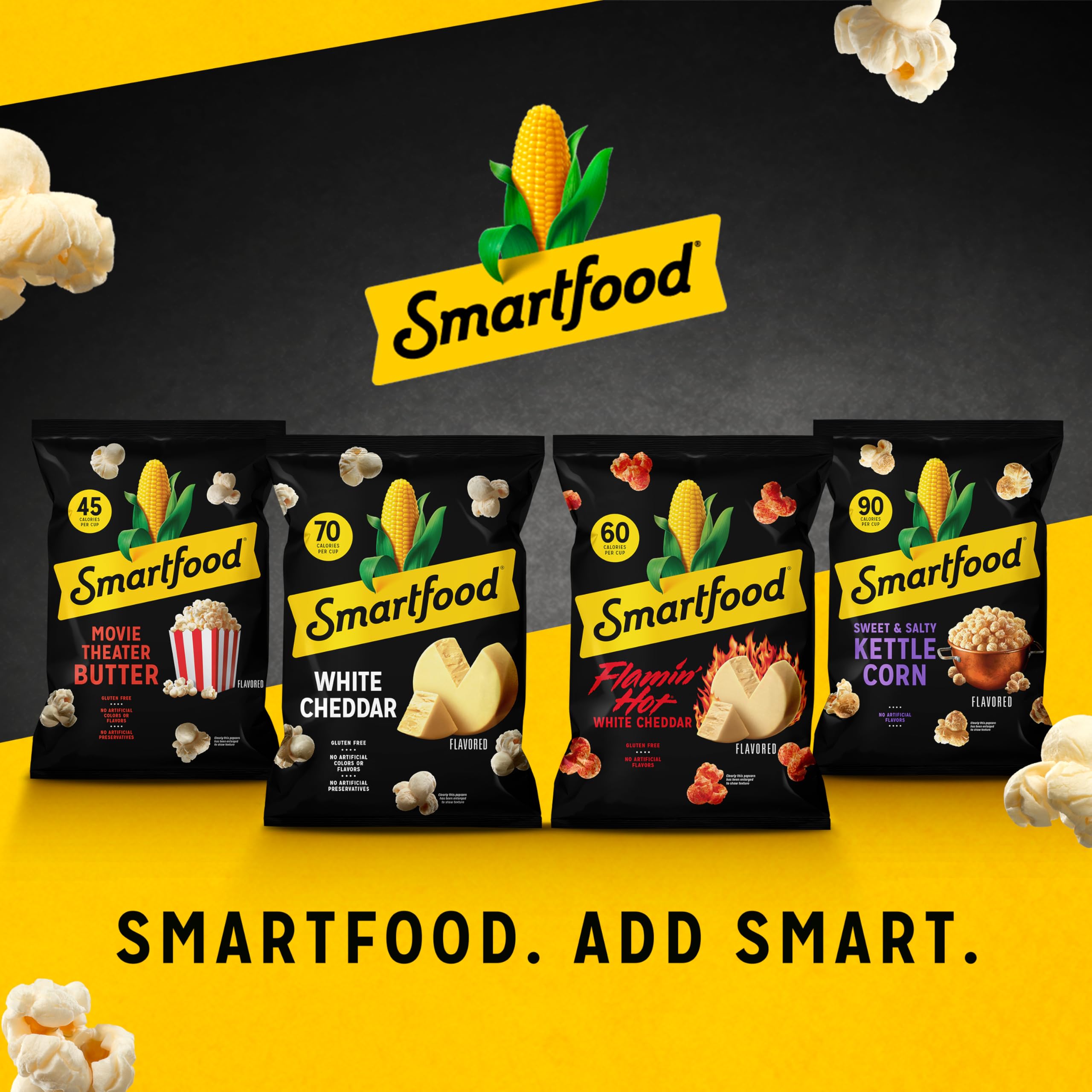 Smartfood air-popped texture delivering light crunch.