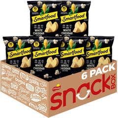 Smartfood White Cheddar popcorn six-pack bags for on-the-go snacking
