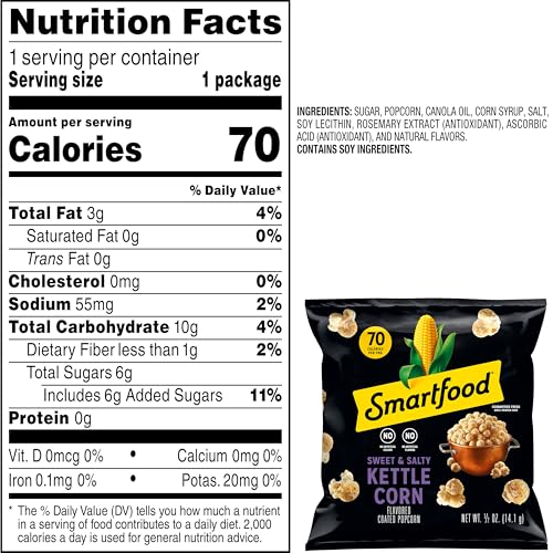 40-pack display of Smartfood Sweet & Salty Kettle Corn for easy sharing