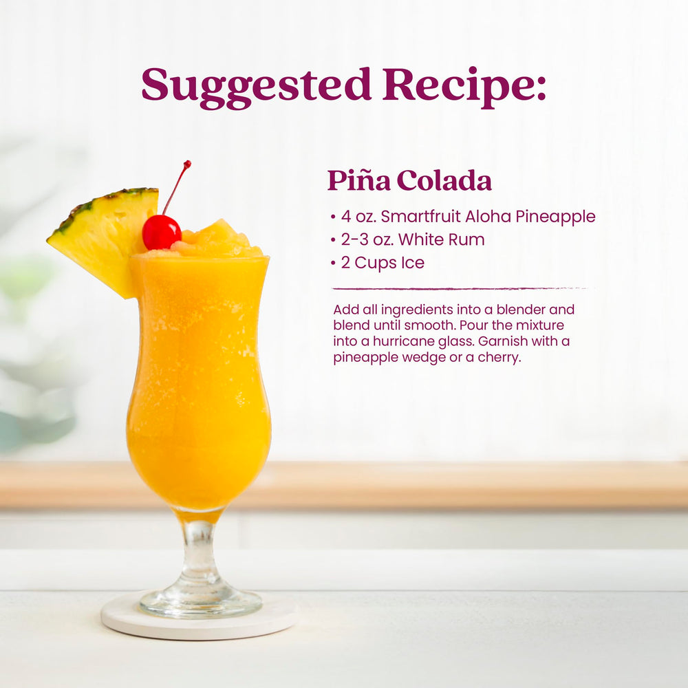 Smartfruit Aloha Pineapple Purée bottle opened for kitchen recipes