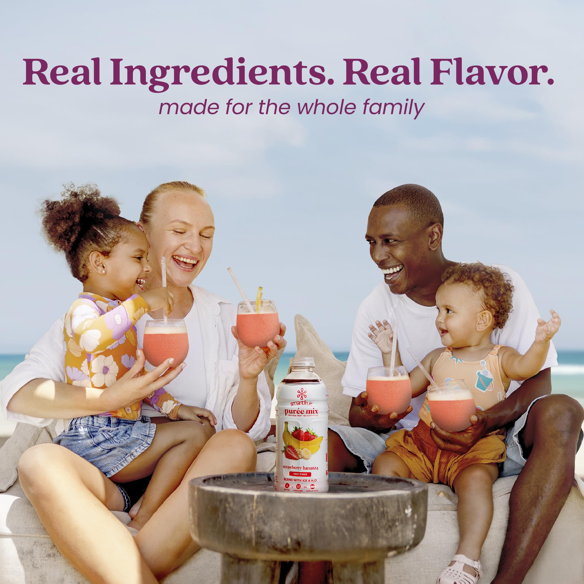 Pouring Smartfruit into a cocktail glass for a mocktail or cocktail.