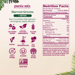 Smartfruit Harvest Greens + Detox pour in a glass makes fresh juice.