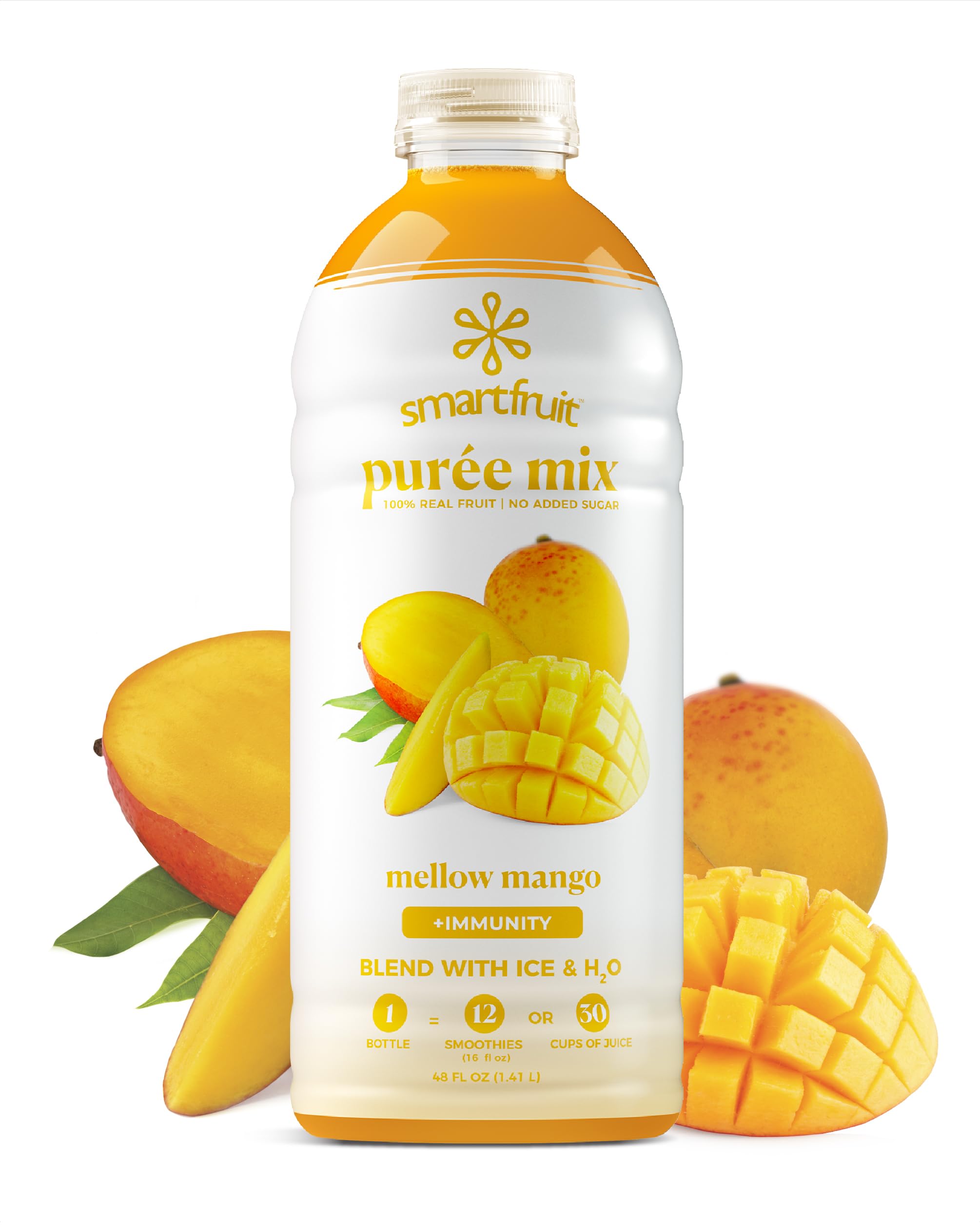 Smartfruit Mellow Mango + Immunity bottle, real fruit purée ready for smoothies
