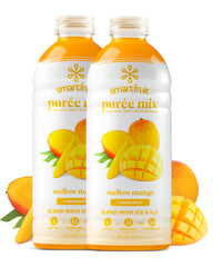 Smartfruit Mellow Mango + Immunity bottle featuring real fruit purée for smoothies