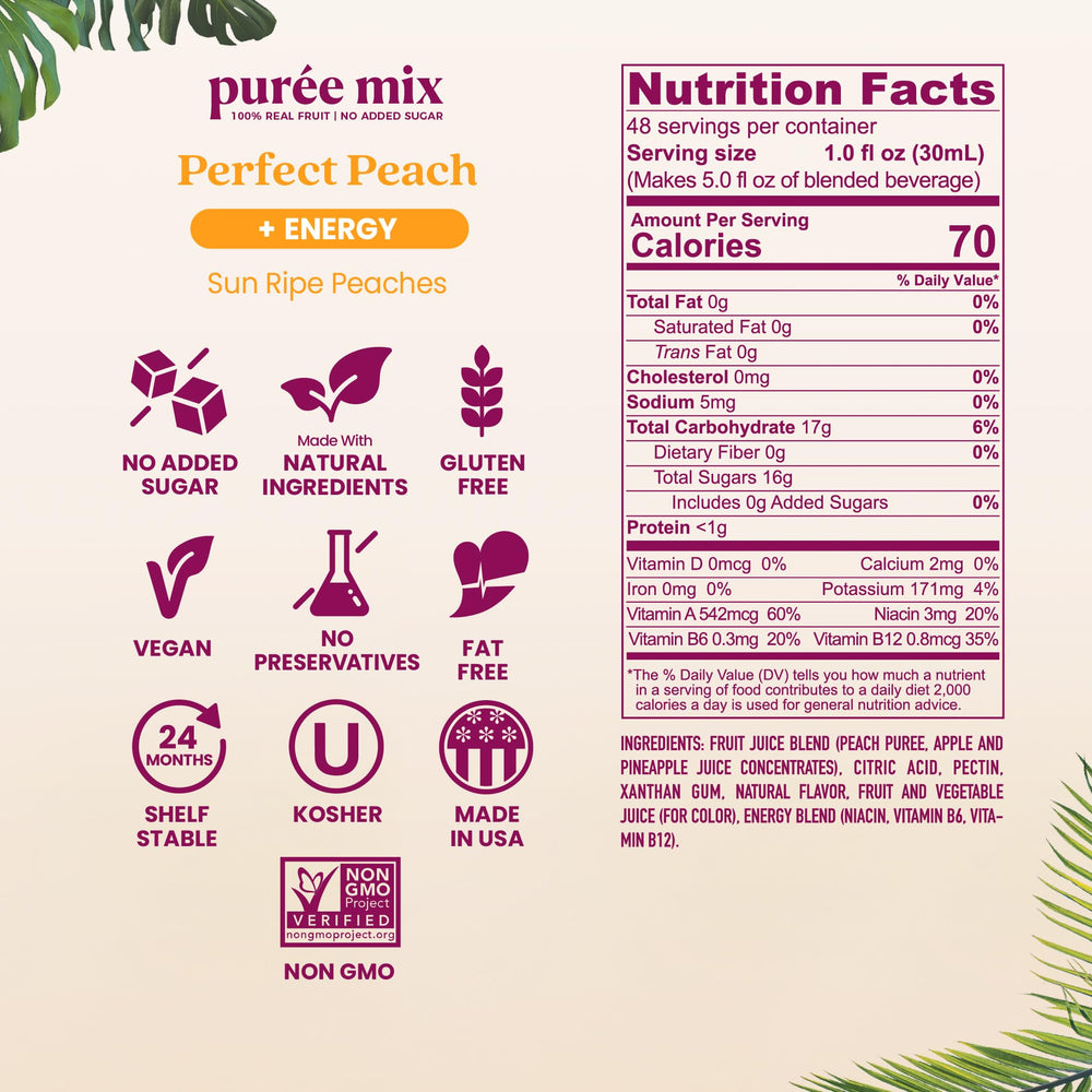 Smartfruit Perfect Peach + Energy being poured into a glass for refreshing drinks