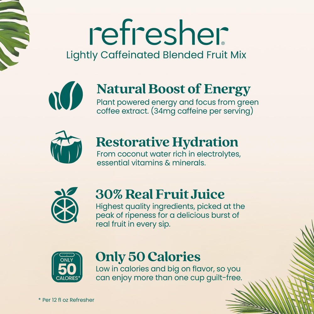 Smartfruit Renew Refresher strawberry acai glass showcasing vibrant energizing drink