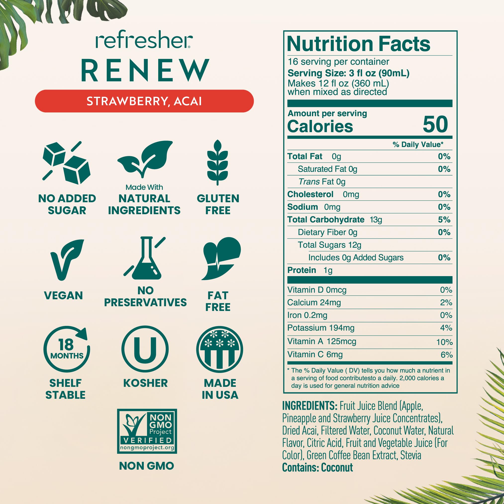 Smartfruit Renew Refresher strawberry acai pour supporting hydration and flavor