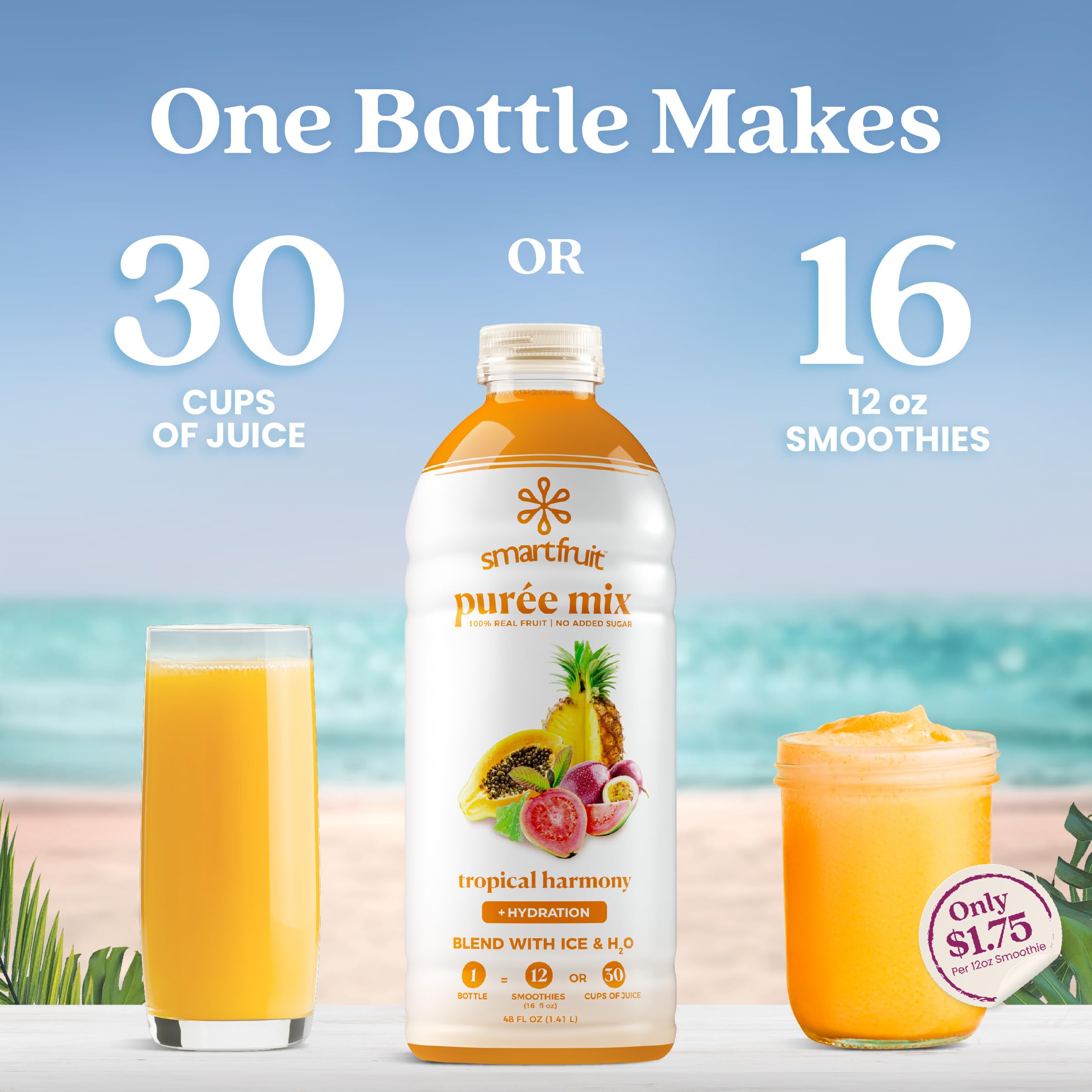 Cocktail shaker with Smartfruit Tropical Harmony, enabling easy restaurant-style drinks at home.