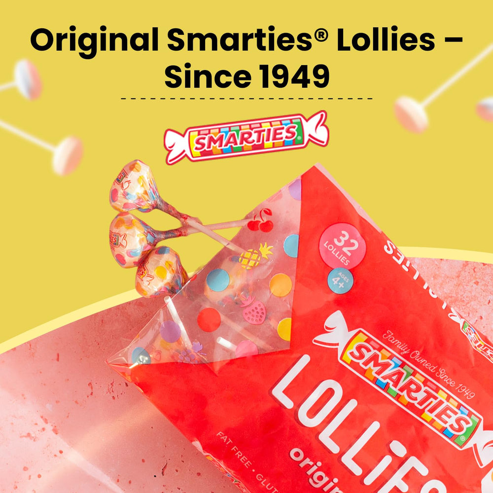 Smarties Double Lollies holiday-table display with party favors, ideal for Halloween and birthdays.