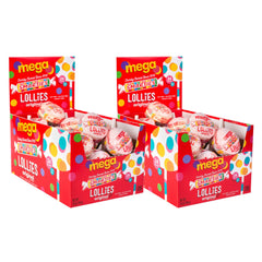 Smarties Double Lollies Mega front of box, ideal for party candy displays.