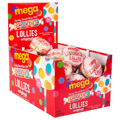 Smarties Double Lollies Mega box-front view showing gluten-free and peanut-free candy option.
