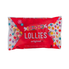 Smarties Double Lollies pack front showcasing vibrant two-flavor lollipops