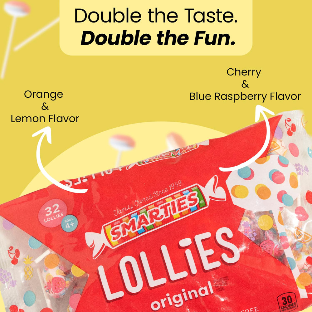 Smarties Double Lollies party candy that stays mess-free and smile-friendly.