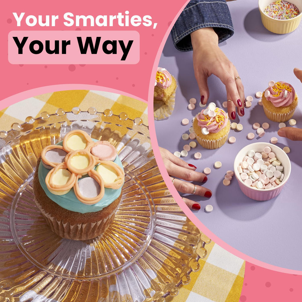Smarties individually wrapped candies emphasize allergen-free convenience and safe sharing