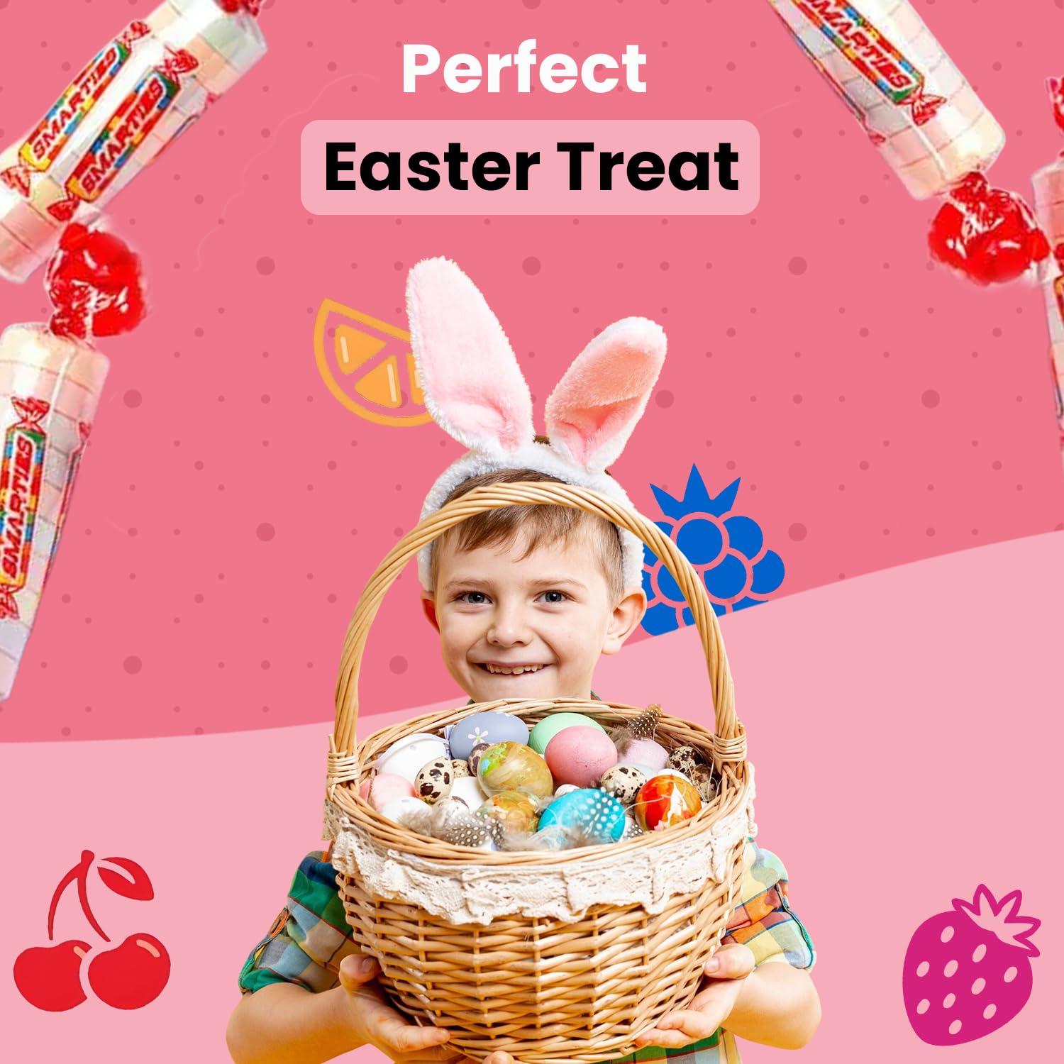 Smarties Mini Rolls gluten-free vegan label signals allergen safety.