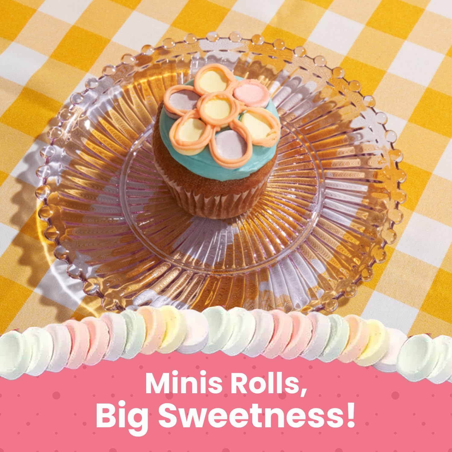 Smarties Mini Rolls on Halloween display inviting treat distribution.