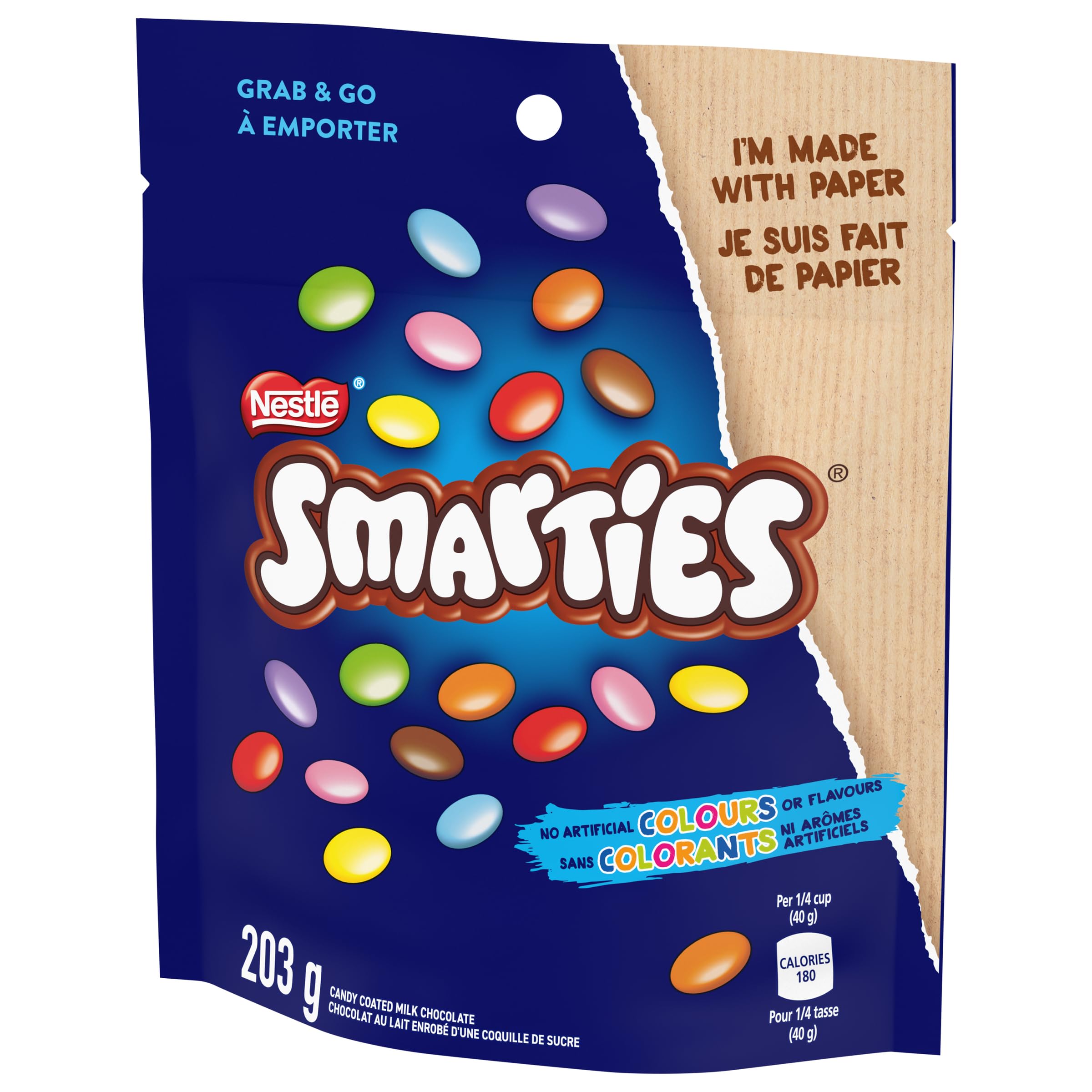 Smarties label highlights natural flavours and no artificial colours
