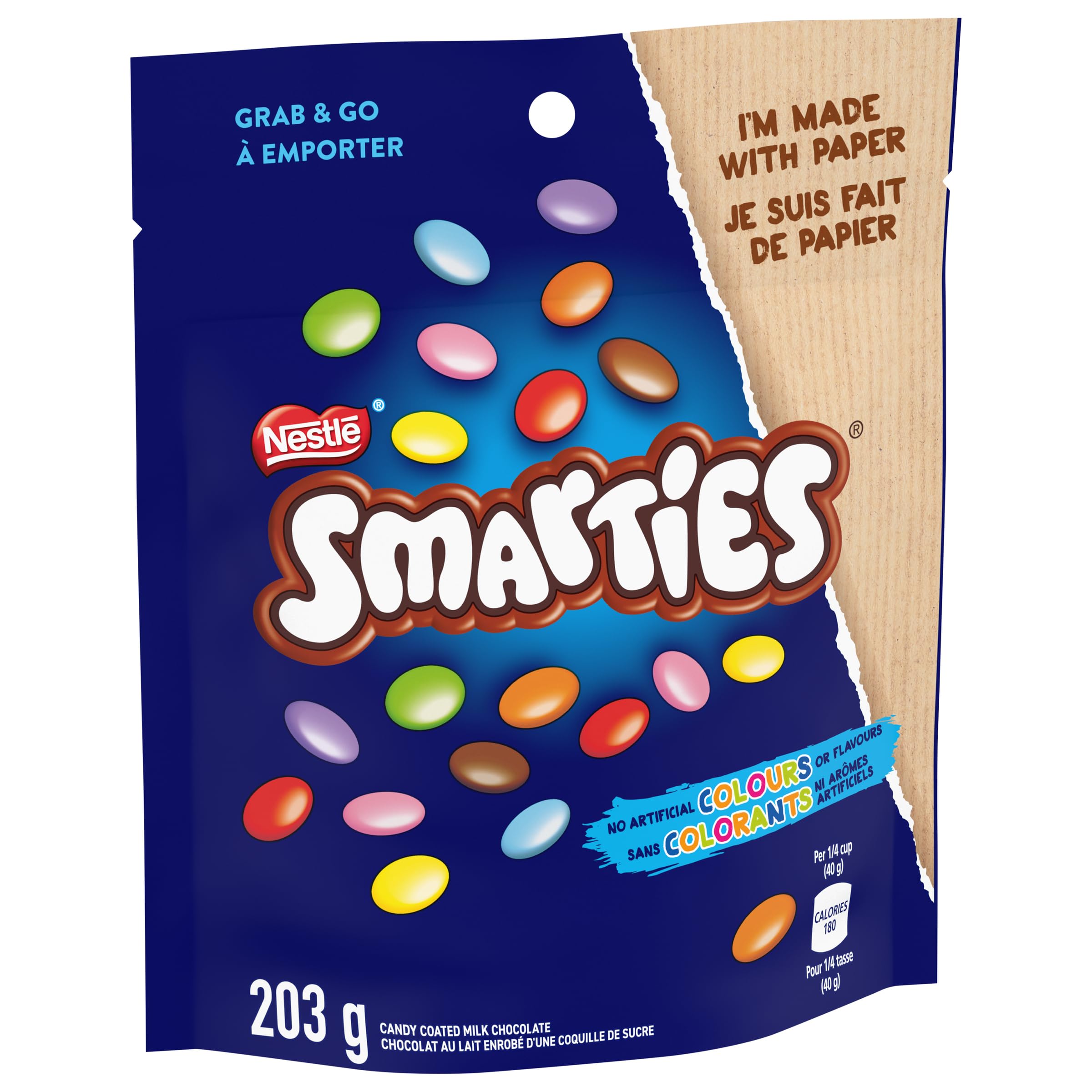 Smarties on store shelf display for party catering
