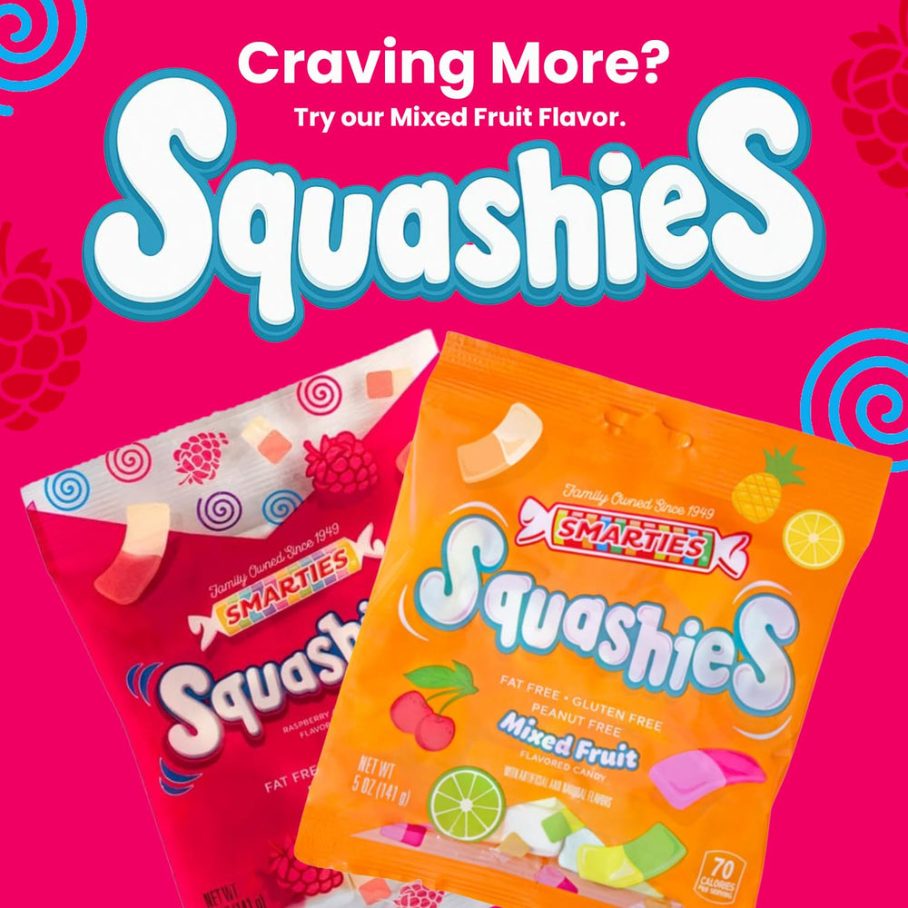 Trusted Smarties Candy Company branding on squashies packaging