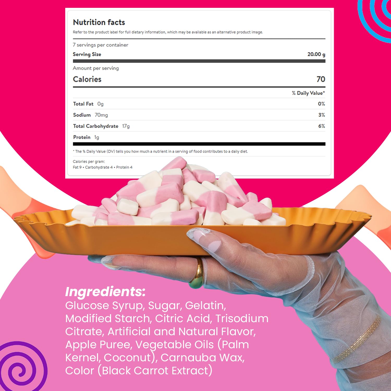 Close-up of Smarties Squashies foam texture, a soft chewy treat