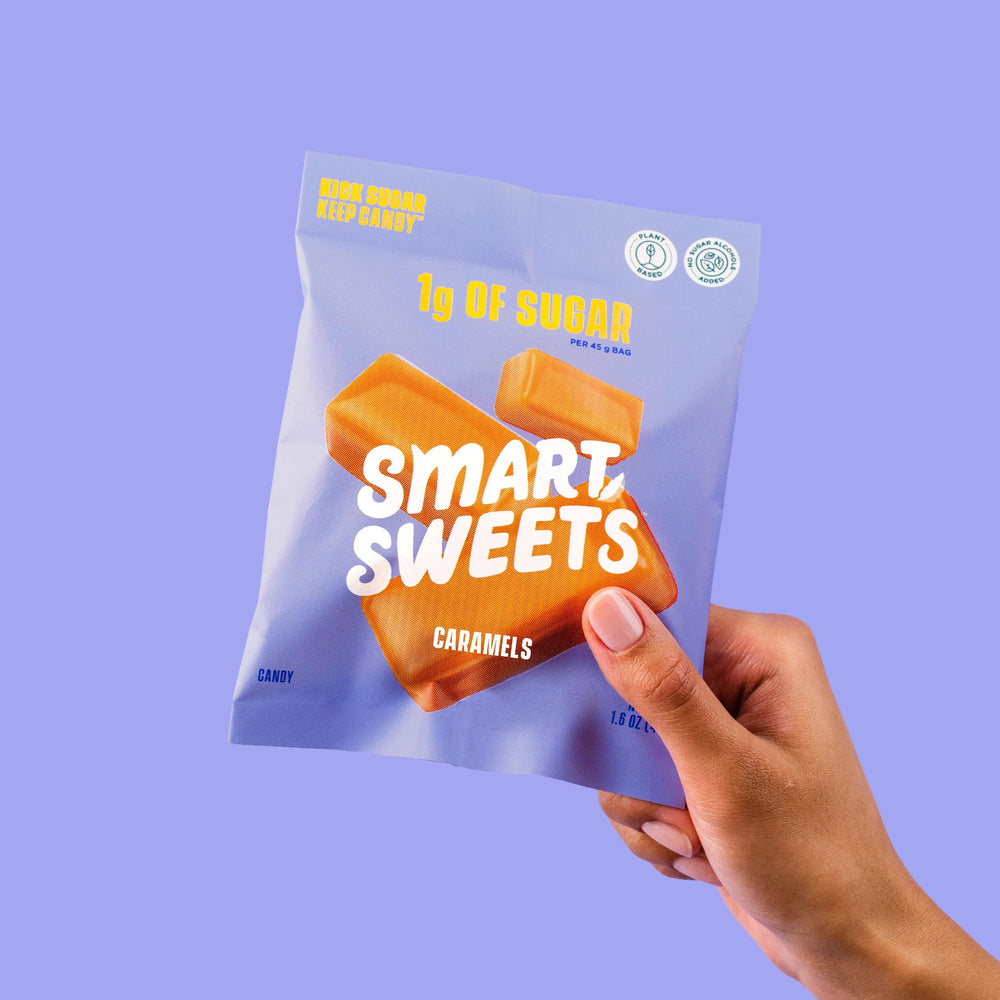 SmartSweets Caramels on desk, everyday treat