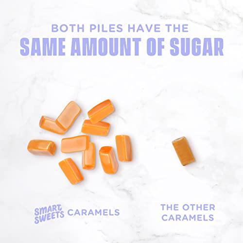 SmartSweets Caramels packaging back showing nutrition and allergen-free claim
