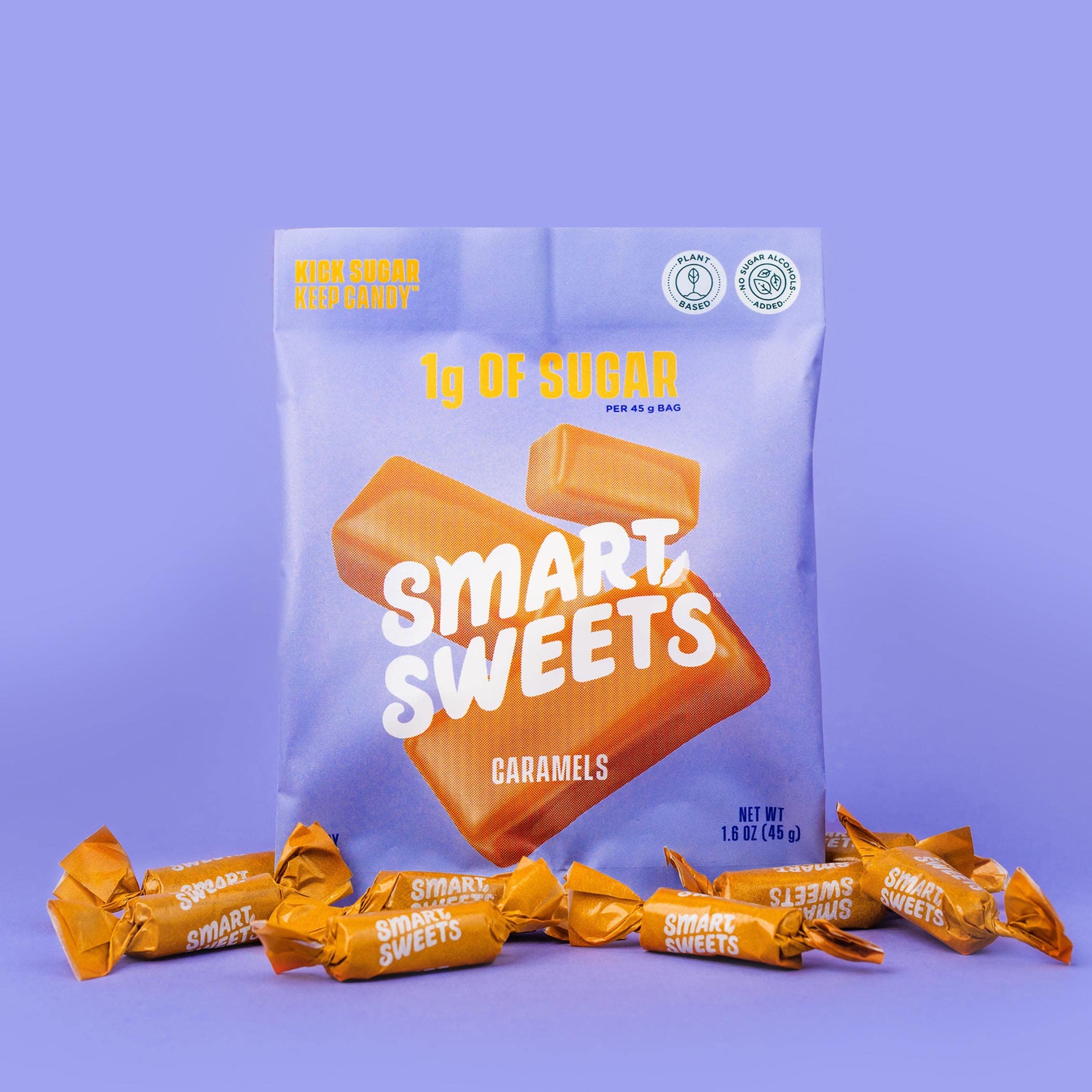 SmartSweets Caramels serving idea for lunchbox-friendly snacking