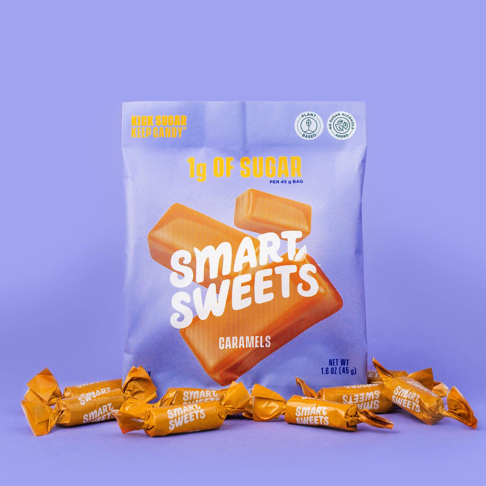 SmartSweets Caramels serving idea for lunchbox-friendly snacking