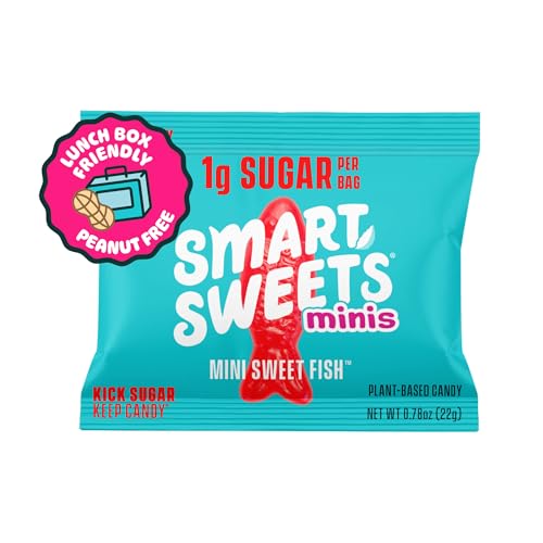 Snack-time scene with SmartSweets Minis for desk, backpack, or movie night.