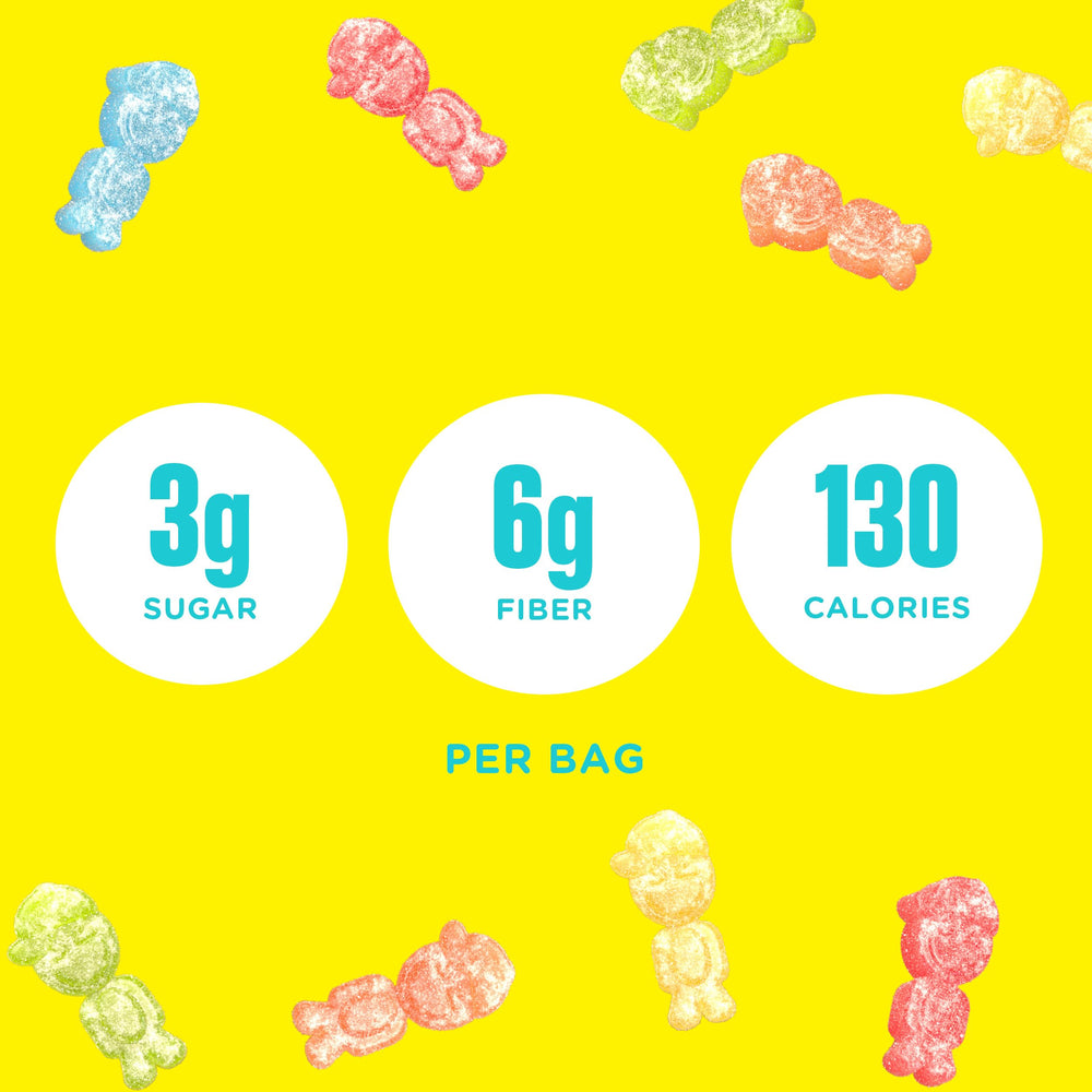 SmartSweets Sour Blast Buddies five-flavor assortment highlighting Berry, Blue Raspberry, Lime, Lemon, Orange