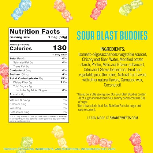 SmartSweets Sour Blast Buddies on-the-go 1.8 oz pack for quick cravings