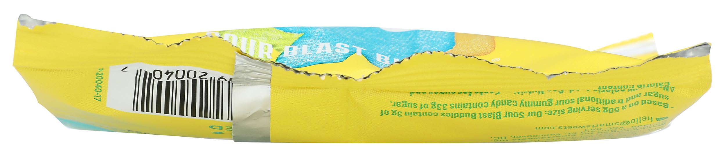 Packaging detail of SmartSweets Sour Blast Buddies for on-the-go snacking