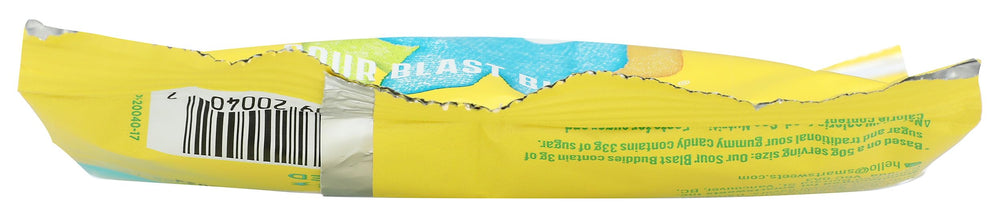 Packaging detail of SmartSweets Sour Blast Buddies for on-the-go snacking