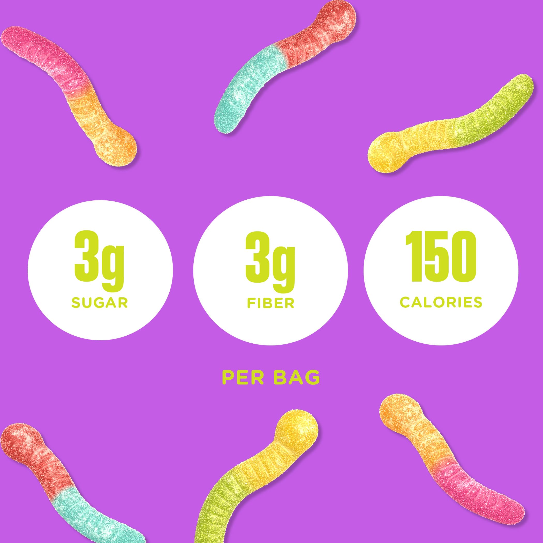 SmartSweets Sour Gummy Worms in a lunchbox, gluten-free treat for school.