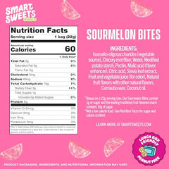 Close-up of SmartSweets Sourmelon Bites showing chewy texture and berry flavor