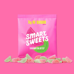 SmartSweets Sourmelon Bites gluten-free label emphasizes plant-based ingredients.