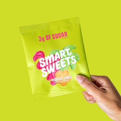SmartSweets Tropical Sours packaging highlights plant-based, gluten-free gummies
