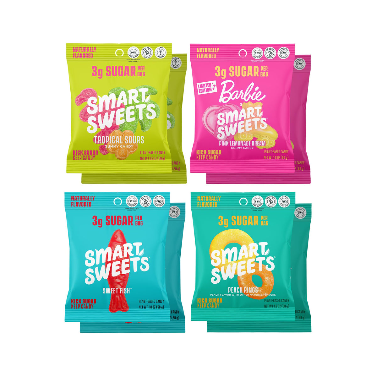 Smartsweets variety pack candy collection for quick, low-sugar snacking.