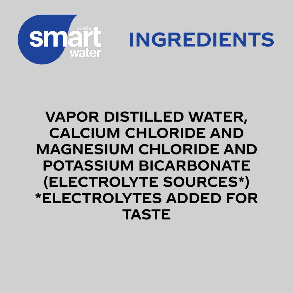 Close-up of Smartwater label on 12oz aluminum can highlighting purity