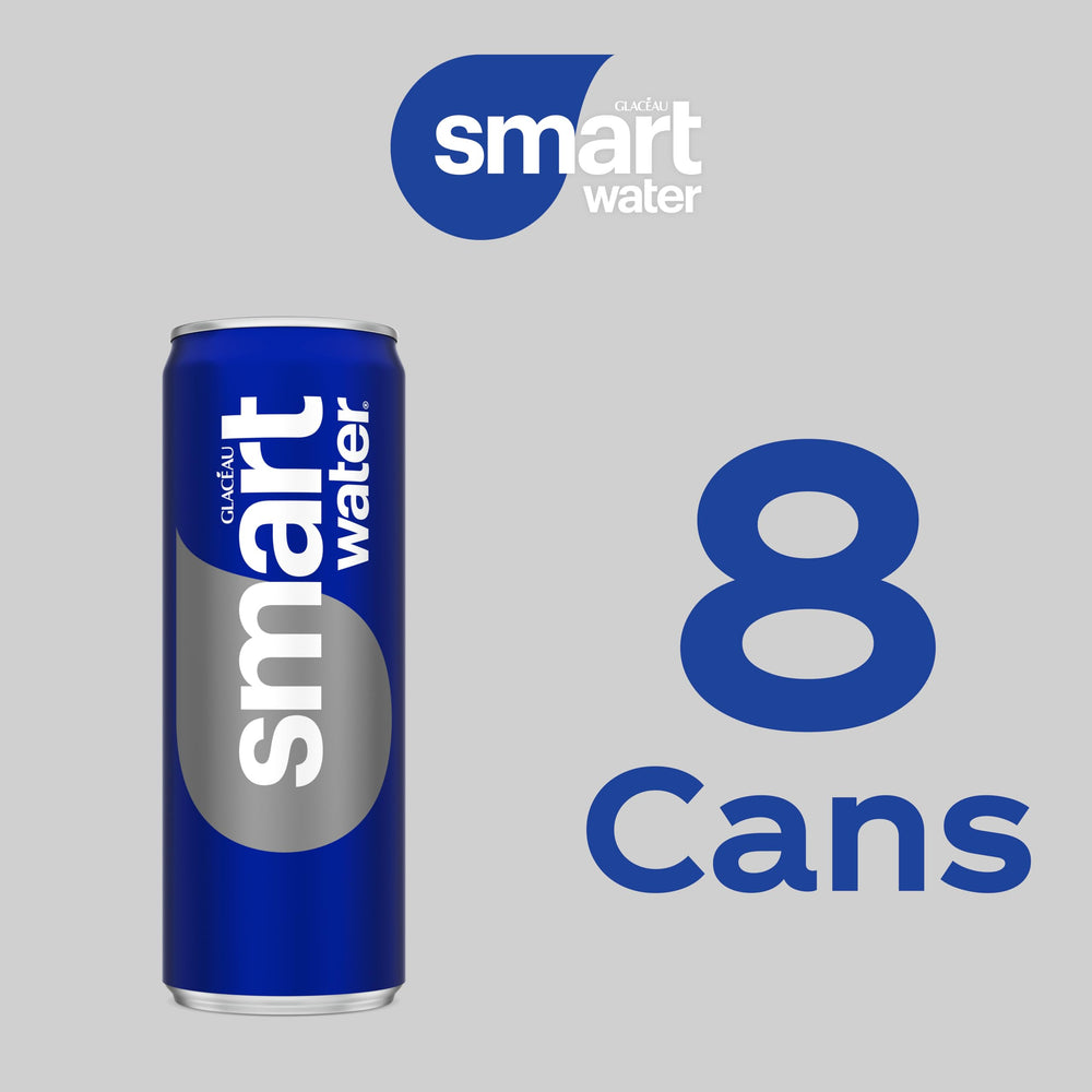 Smartwater 12oz can on kitchen counter ready for daily use