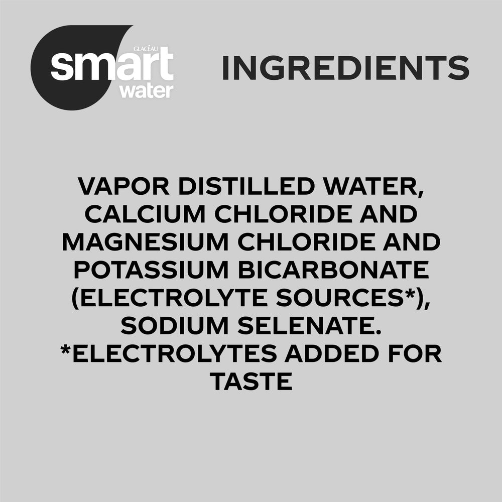 Smartwater eight-can pack ready for workouts, travel, and daily refreshment