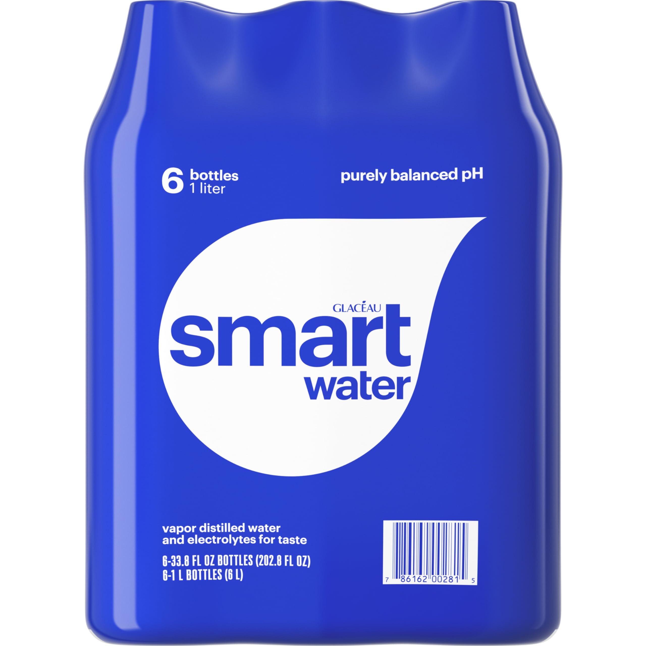 Smartwater recyclable bottle stack demonstrates sustainable packaging practices.
