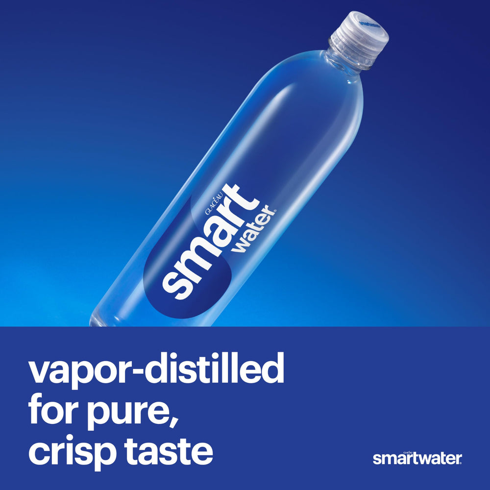 Smartwater recyclable bottle highlighting sustainable packaging.