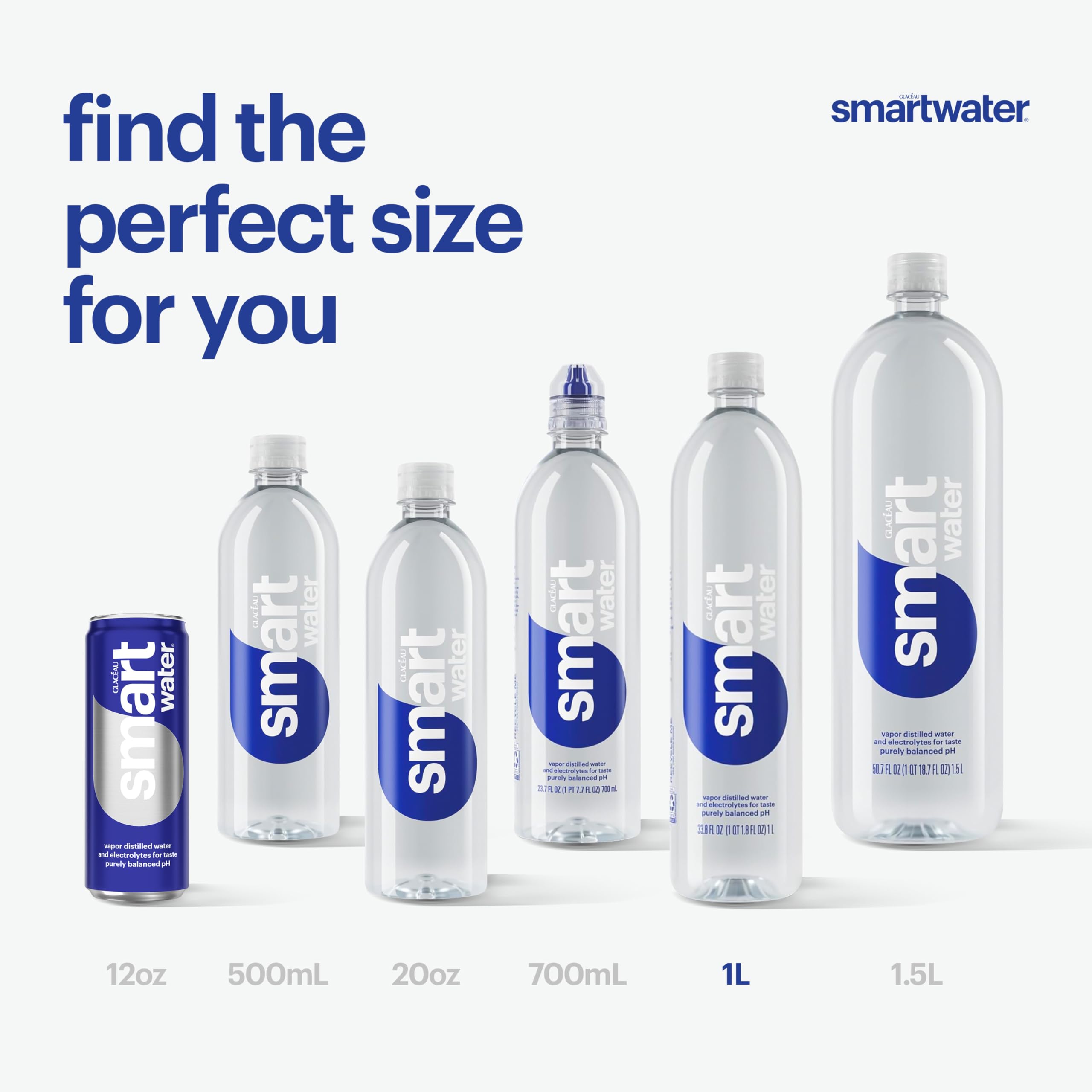 Smartwater refreshing taste with electrolytes enhances everyday hydration.