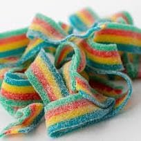 Smarty Stop Every Sour Belts rainbow gummies, vibrant mix for sharing.