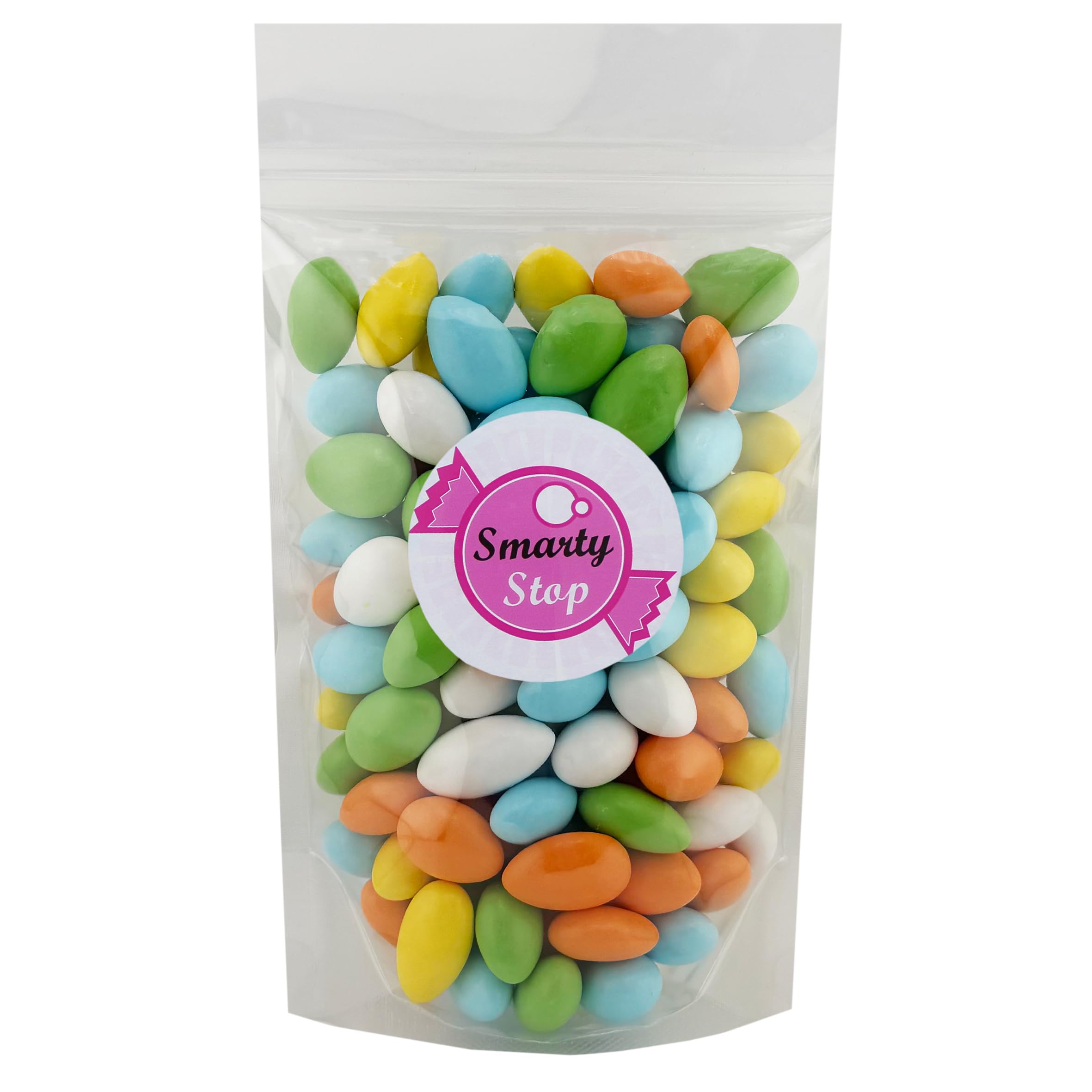 Smarty Stop Jordan Almonds displayed in a candy bowl for guests.