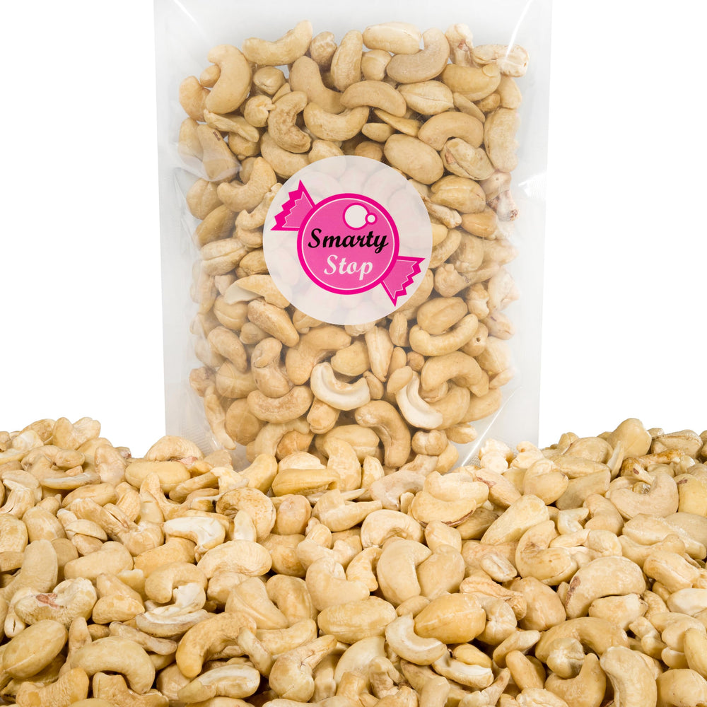 Pouring Smarty Stop raw cashews for quick, convenient snacking.