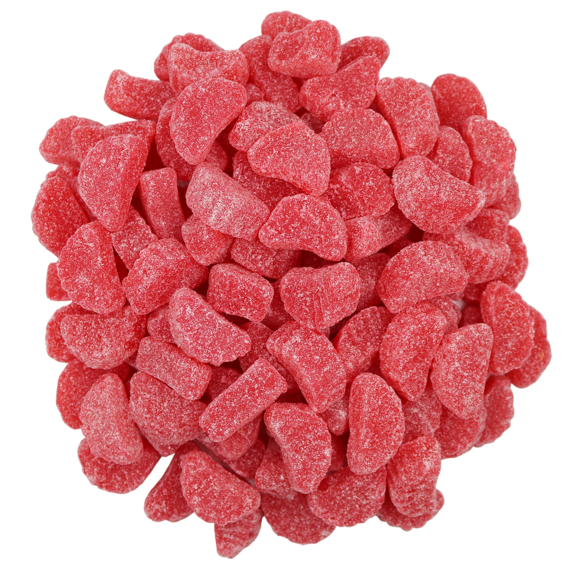 Closeup of Smarty Stop soft chewy cherry candy texture and color