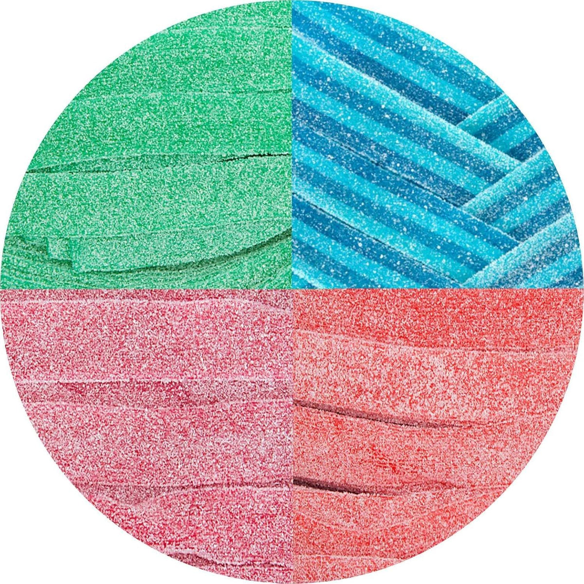 Smarty Stop Sour Every Flavor mixed gummy belts in bright colors with a chewy texture.