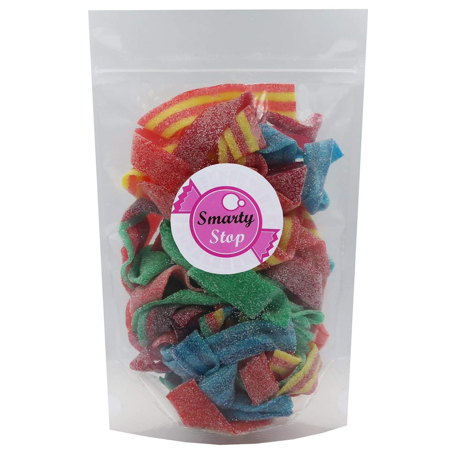 Smarty Stop assorted flavors gummy belts, colorful mix ideal for parties and sharing